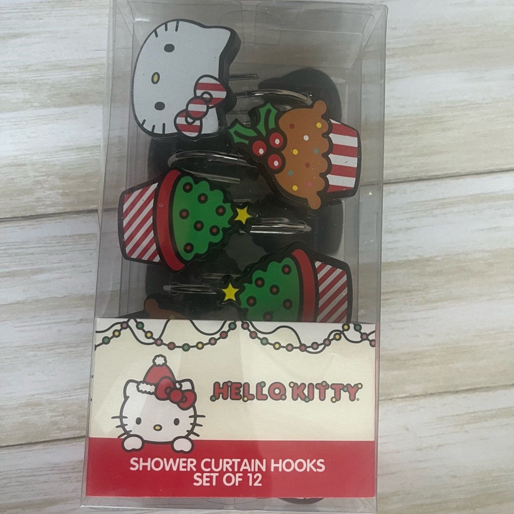 Hello Kitty Holiday Shower Curtain Hooks - Set of 12
